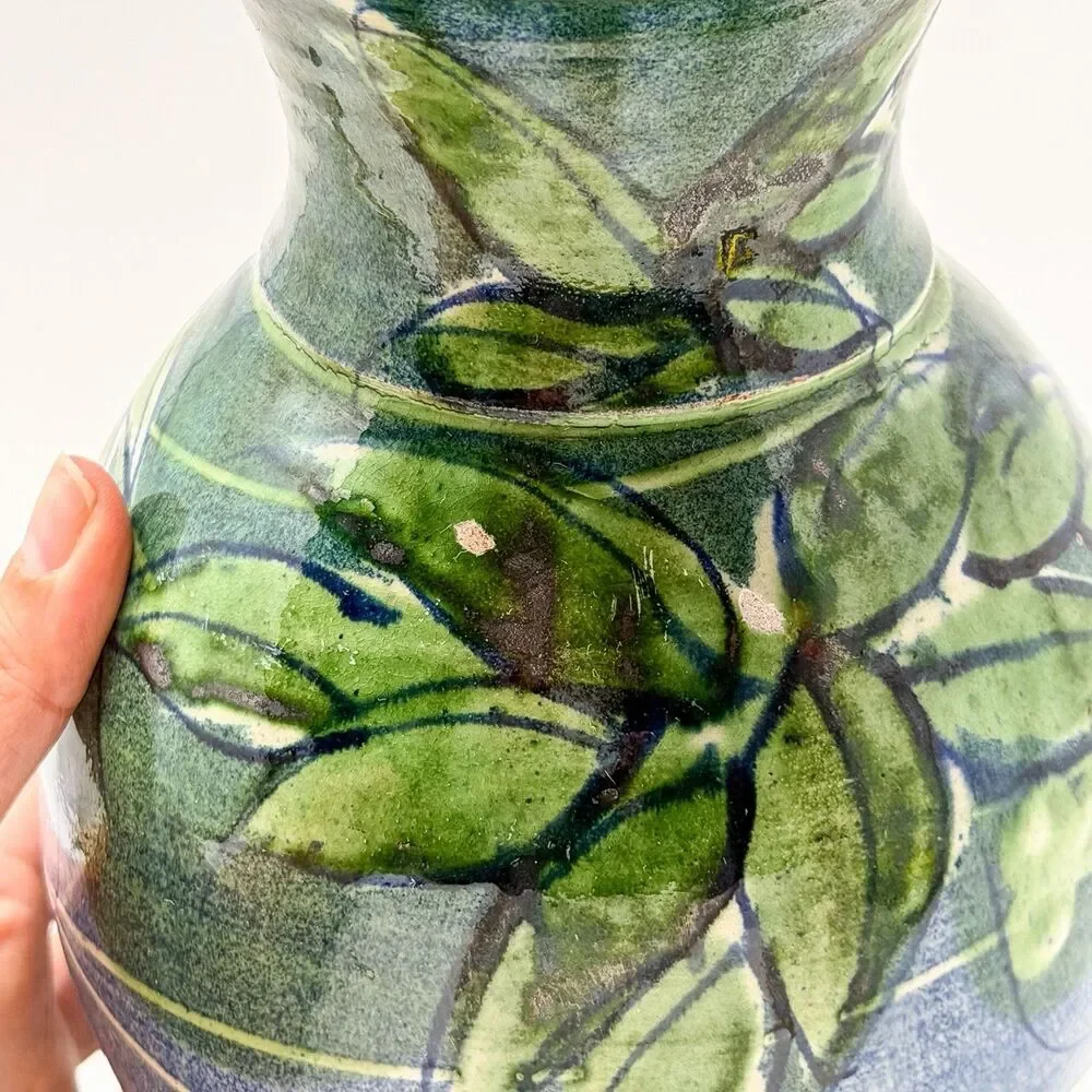 Sud & Co French Pottery Vase Cassis Provence Signed Hand Painted Terracotta